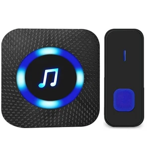 Wireless Doorbell Waterproof Chime Loud Plug-In Indoor Door Bell 5 Volume Levels - Picture 1 of 18