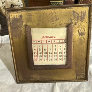 Antique Bradley Hubbard Victorian Miniature Desk Calendar Easel Back All Inserts - Picture 1 of 15