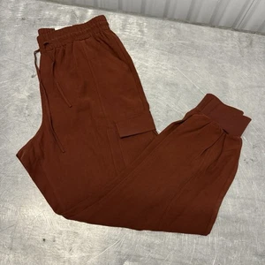 INC International Concepts Women’s New Deep Orange Cargo Jogger Pants Size Large - Picture 1 of 7