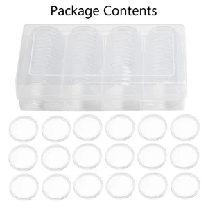60pcs/box 40mm Clear Commemorative Coins Capsule Container Storage Box Holder - Picture 1 of 24