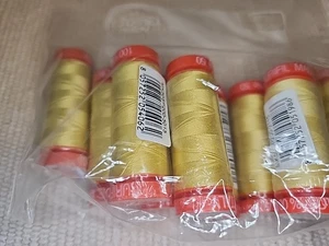 New - SEWING THREAD LOT- 10 Small Spools-Aurifil Cotton 50wt Assorted yellow - Picture 1 of 2