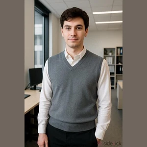 CHALECO HART SCHAFFNER MARX de lana merino extra fina para hombre 2XT alto gris jaspeado T57 - Imagen 1 de 7
