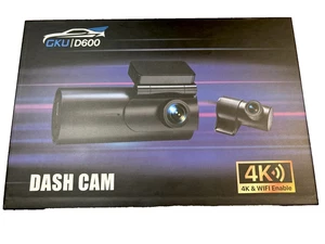 New Open Box GKU Dash Cam Front and Rear Camera D600 Pro 4k 5G Wi-Fi - Foto 1 di 4