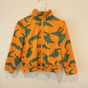Stella McCartney Orange Jacket Raincoat Kids 10 Crocodile Hidden Hood Whimsical - Picture 1 of 7