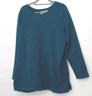 Sudadera Denim & Co. Para Mujer Talla XL Verde azulado Manga Larga Crew Usada  Foto 1 de 4