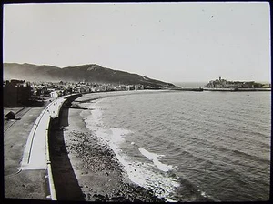 Linterna mágica de vidrio diapositiva VISTA DE CÁSCARA C1890 FOTO ISLA DE MAN IOM - Imagen 1 de 2