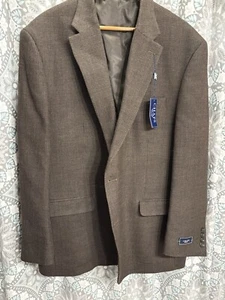 48R Ralph Lauren Chaps red blue 4 SEASON Tweed Check Blazer Sport Coat Jacket - Picture 1 of 10