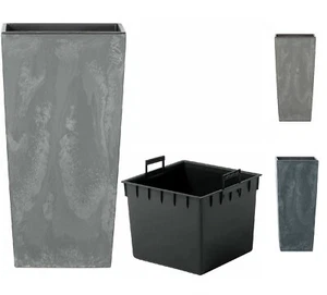 2in1 Blumentopf mit Einsatz Pflanztopf Übertopf Blumenkübel Stein Beton Optik - Zdjęcie 1 z 5