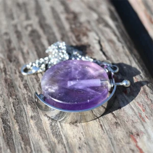 Botella de perfume de amatista de 1,4" cristal de reiki natural regalo cura gema de cristal 1 pieza - Imagen 1 de 13