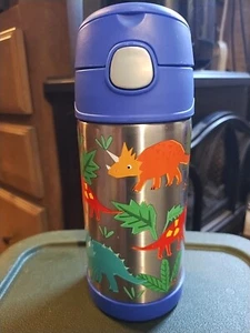 Thermos 12 oz Funtainer Vacuum Insulated Stainless Steel Straw Bottle Dinosaur - Picture 1 of 8
