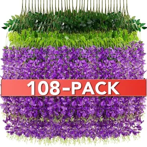 Wisteria Hanging Flowers,Hanging Flowers,Wisteria,Fake Hanging Flowers,Fake W... - Picture 1 of 7