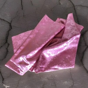 Pink Floral Jacquard Brocade Satin Fabric 1 Yard 59” Wide Tone On Tone Roses - Picture 1 of 5