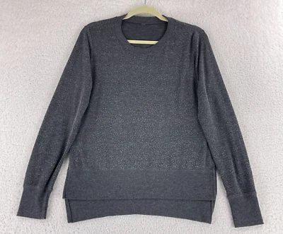 Alo Sweater Womens Medium Gray Pullover Long Sleeve Lightweight Crew Neck Knit - Image 1 of 4