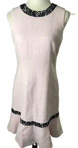 Karl Lagerfeld Womens Pink Lace Ruffled Sleeveless Fit & Flare Lined Dress Sz 6 - Picture 1 of 11