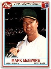 1990 Post Cereal Mark McGwire Oakland Athletics #12