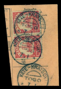 German Colonies TOGO 1905 Yacht 10pf red Sc#9 used VF "KETE-KRATSCHI" cxl scarce - Picture 1 of 2