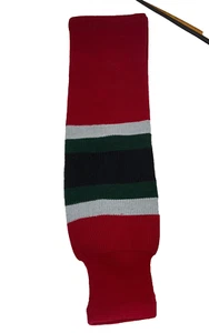 Pair Trenway Hockey Sox Hose Socks Red Grey Black Kelly Green Intermediate - Picture 1 of 3