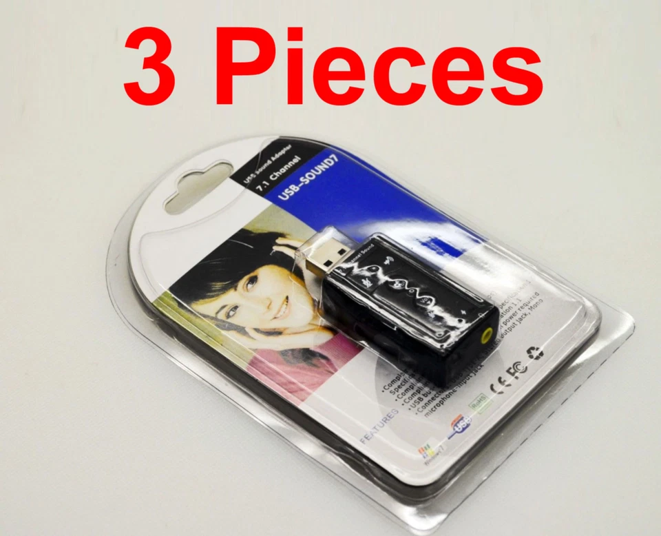 7.1 Channel USB Sound Card 3d Virtual Audio Adapter External Laptop Device PC