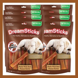 208 DreamSticks Dog Chews with Chicken & Peanut Butter 13&26 count bags - Picture 1 of 8