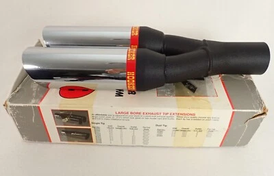 Hooker Headers Dual Exhaust Tips w Resonators Part # 21401 Classic EURO VTG NOS Foto 1 de 4