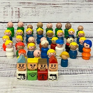 Vintage Fisher Price Little People & McDonald's Square People 38 Figures Lot - Picture 1 of 7