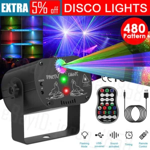 480 Pattern LED RGB Laser Projector Stage Light Party Club DJ Disco Xmas Lights - Picture 1 of 12