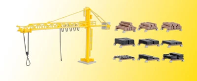 Kibri 39817 Gru Con Pile Di Traversine, Kit, H0 - Immagine 1 di 3