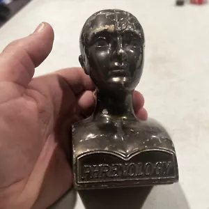 TED ARNOLD PHRENOLOGY SILVERPLATE METAL HEAD BOOK FINE MCM busto cervello vintage - Foto 1 di 7