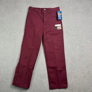NWT Dickies Boys Flat Front performance pants maroon size 12 Husky - Picture 1 of 11