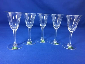 Vintage KUSAK Clear 4 3/8" CORDIAL GLASSES #5300 Multi-Sided Stem CZECH Set of 5 - Picture 1 of 12