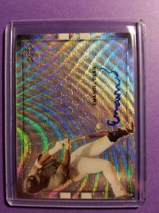 Emanuel Dean Etched Metal Autograph 2018 Leaf Perfect Game Silver #2/12