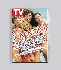BAYWATCH / TV GUIDE 2" x 3" MAGNET (pamela anderson david hasselhoff 90s) - Picture 1 of 2