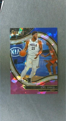 2020-21 Panini Select Blue White Purple Cracked Ice #216 Joel Embiid 76'ers - Image 1 of 2