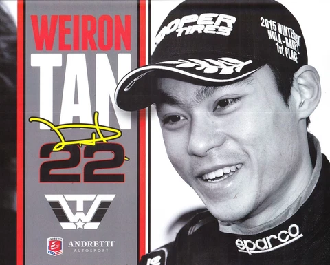 2015 Weiron Tan Andretti Autosport "1st issued" Pro Mazda postcard Cover