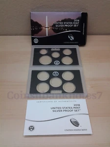 Paquete/caja, lente y certificado de prueba de plata 2018 como nuevo de EE. UU. Sin monedas. - Imagen 1 de 1