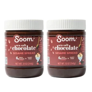 Foods Chocolate Oscuro Sal Marina Tahini Spread 12oz Paquete de 2 Texturas Suave Sedosas - Imagen 1 de 9