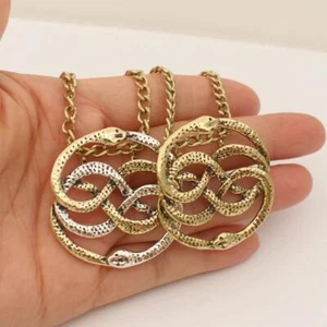 The Neverending Story Jewelry Vivid Snakes Necklace Pendant Snake Auryn - Picture 1 of 12