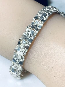 Vintage Sterling Silver Nugget Bracelet 8” Not Stamped But Acid Tested Check Pic - Picture 1 of 9