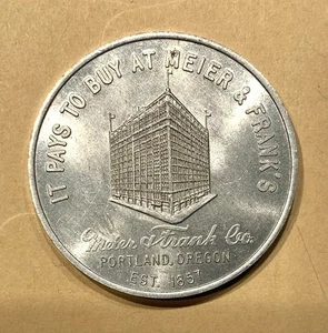 Portland Oregon Meier & Frank’s Token 1950 West’s Largest Escalator - Picture 1 of 3