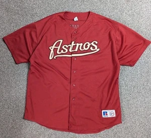 Vintage Russell Athletic Rare Jersey Houston Astros Jeff Bagwell #5 Red Men 3XL - Picture 1 of 14
