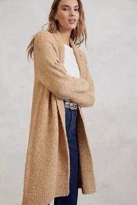 By Anthropologie Lilla Longline Taupe Wool Blend Knit Duster Cardigan Size XS - Picture 1 of 7