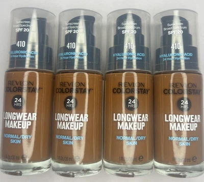 (4ct) Revlon Colorstay Liquid Foundation Normal/Dry Skin 410 Cappuccino NEW - Image 1 of 3