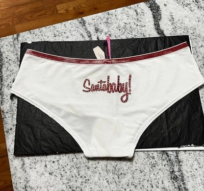 NUEVO CON ETIQUETAS Victoria’s Secret Sexy Little Thing Santa Baby Bragas Satinadas Grandes L De Colección Foto 1 de 3