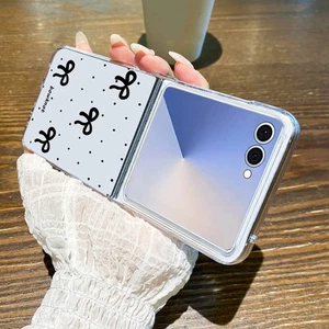 Etui pour Samsung Galaxy Z Flip7 Flip6 Flip5 4 Big Bow Antichoc Clear Hard Cover - Picture 1 of 17