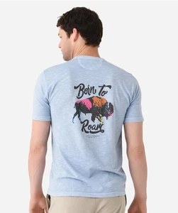 ¡NUEVO! Camiseta Faherty X Steven Paul Judd Para Hombre Born To Roam Azul Algodón Bolsillo XL - Imagen 1 de 16