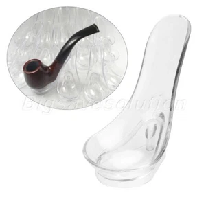 1Pc Practical Clear Plastic Spoon Shape Smoking Pipe Holder Stand 30mm*45mm*65mm - Picture 1 of 10