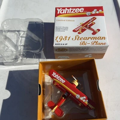 Yahtzee Limited Edition 1931 Stearman Bi-plane Die Cast 1:54 Christmas Ornament - Image 1 of 4