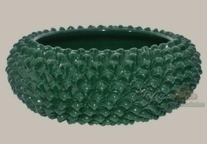 Centrotavola rotondo Svuotatasche  mezza Pigna in Ceramica Soprammobile Verde - Imagen 1 de 4