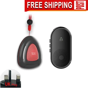 Caregiver Pager Wireless SOS Call Bell Alert Button for Seniors/Elderly/Patients - Picture 1 of 8