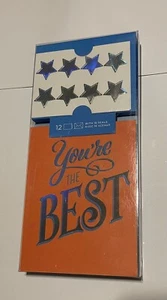 Hallmark Blank Note Cards - You’re The Best Card W/ Silver Stars Seals Qty 12 - Picture 1 of 2
